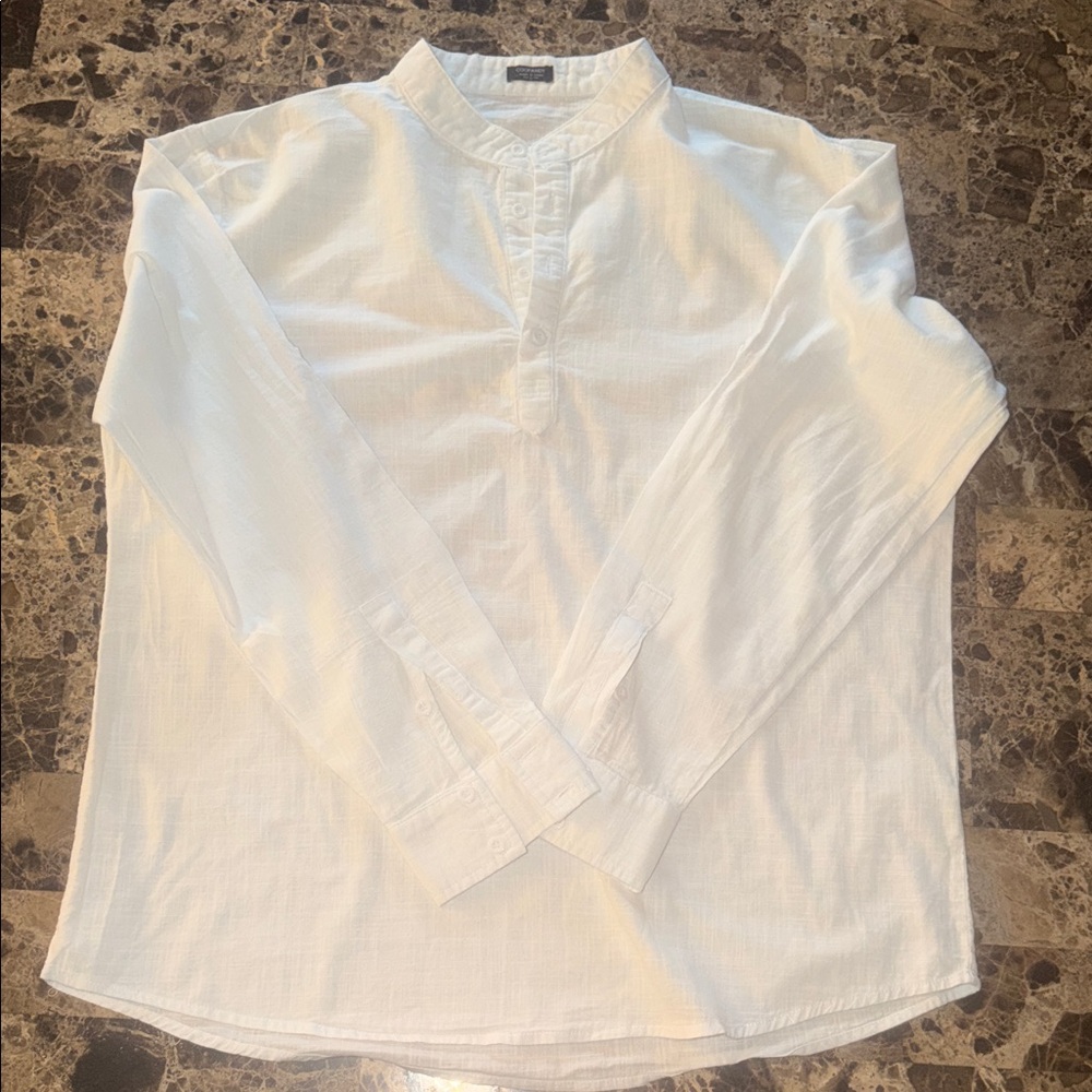 Men's Classic White Casual Button Down Shirt